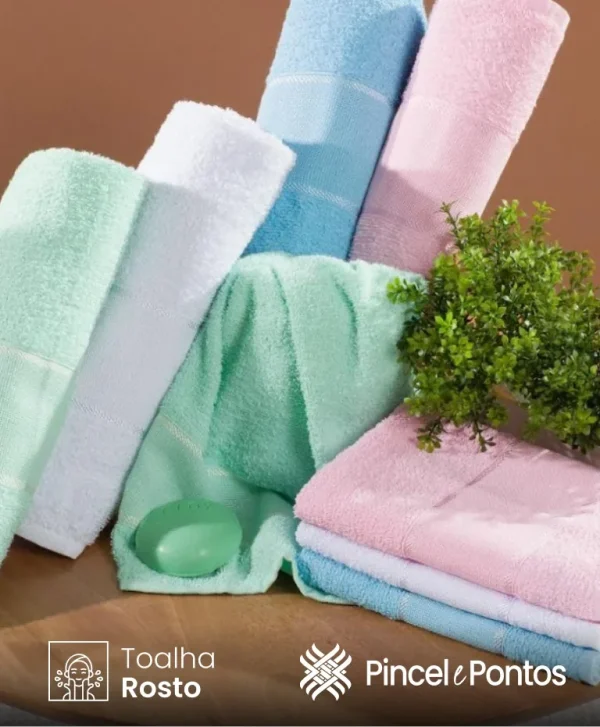 Toalha Rosto Valletex 44X70 cm para Bordar Ponto Cruz