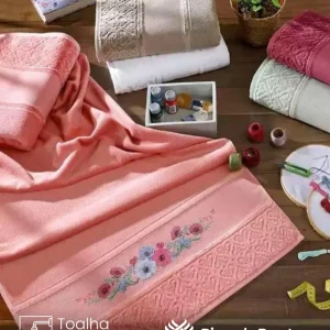 Toalha de Banhão Döhler Softbella 90X150 cm para Bordar Ponto Cruz