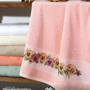 Toalha de Banho Döhler Verona 70X140 cm para Bordar Ponto Cruz