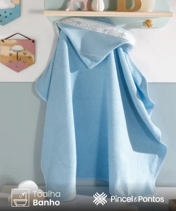 Toalha de Banho com capuz Döhler Baby Kids 90X70 cm para bordar