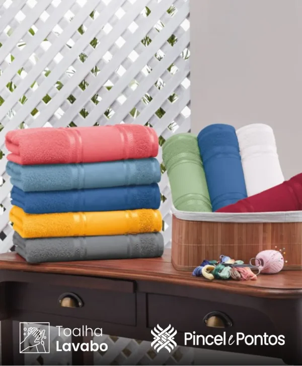 Toalha de Lavabo Teka Criativa Cristine 30X50 cm para Bordar Ponto Cruz