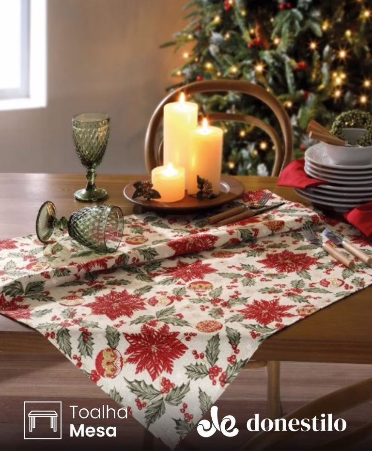 Centro de Mesa Döhler Celebra Natal 106 medidas 78X78 cm
