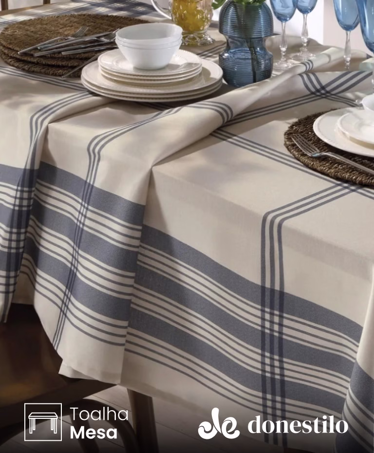 Toalha de Mesa Quadrada Döhler 4 lugares Renova Luna 1,40X1,40 m