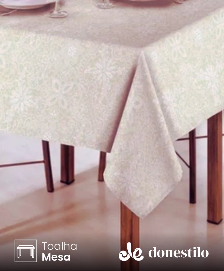 Toalha de Mesa Retangular Döhler 6 lugares Athenas Eliete 1,40X2,10 m