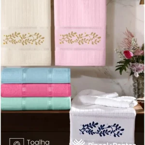 Toalha de Rosto Bouton Caprice Luxo 50X80 cm para Bordar