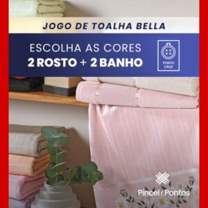 Jogo de Toalhas Döhler Bella — 2 Banho + 2 Rosto para para bordar Ponto Cruz