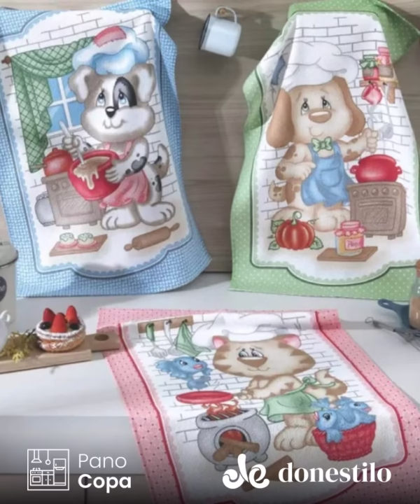Pano de Copa Döhler Prata Chef Pets 45X65 cm