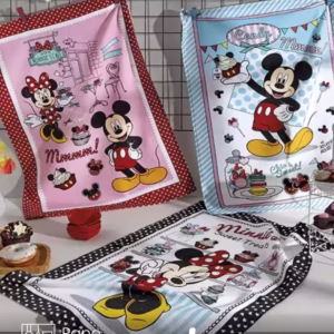 Pano de Copa Döhler Prata Mickey e Minnie 13 medindo 45X65 cm