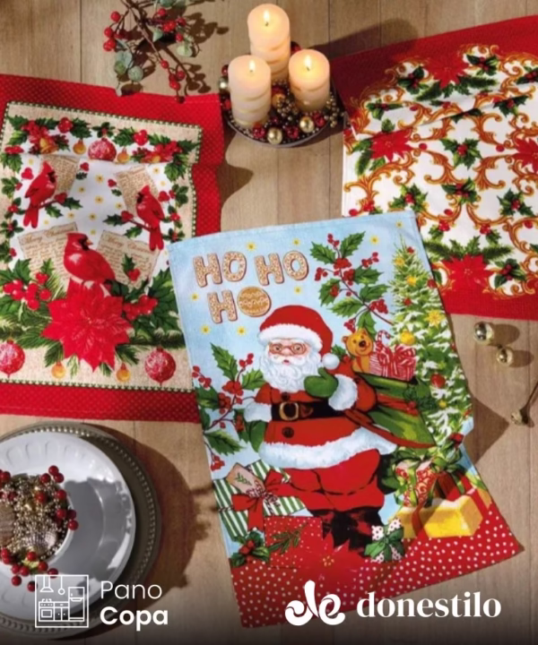 Pano de Copa Döhler Prata Natal 113 medindo 45X65 cm