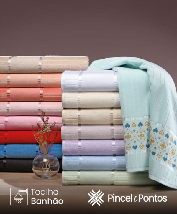 Toalha de Banhão Döhler Bella 90X150 cm para bordar Ponto Cruz