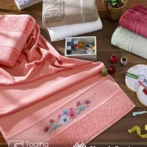 Toalha de Banhão Döhler Softbella 90X150 cm para Bordar Ponto Cruz