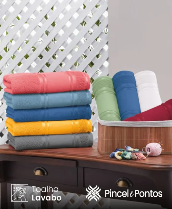 Toalha de Lavabo Teka Criativa Cristine 30X50 cm para Bordar Ponto Cruz