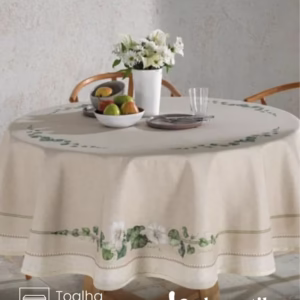 Toalha de Mesa Redonda Döhler 6 a 8 lugares Renova Botânica 1,80 m