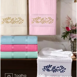 Toalha de Rosto Bouton Caprice Luxo 50X80 cm para Bordar Ponto Cruz