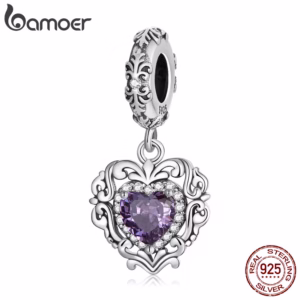 Bamoer Prata 925 Com Pingente Clássico De Amor/Acessório Para Diy SCC2181