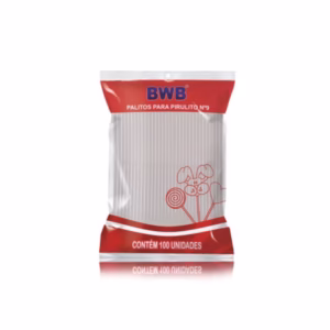 Palito para Pirulito Pequeno Cristal ou cores  - 100 Unidades N°9 - BWB