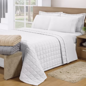 Kit Colcha Cobre Leito Casal 3 Peças Berlim Matelado Dupla Face