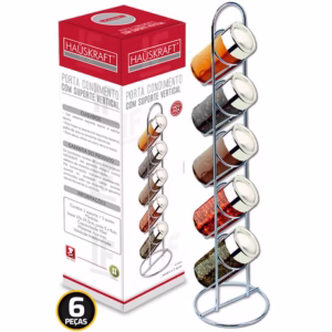 Porta Temperos Organizador Suporte Vertical 5 Potes
