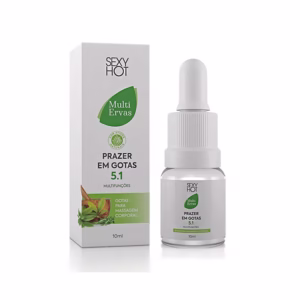 Gel Excitante Unissex Prazer em Gotas 5 em 1 - Sexy Hot Multi Ervas | 10 ml
