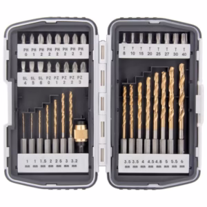 Jogo de Brocas para Metal de 1 à 6 MM + Bits e Adaptador com 40 Peças SPARTA