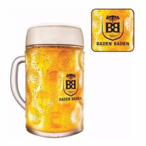 Caneca Cerveja Chopp Alemã Copo Mass Vidro Baden Baden 610ml