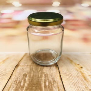 5 pote de vidro geleia BELEM 240 ml tapa dourada