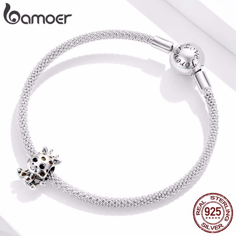 Bamoer 925 Pulseira Com Pingente De Girafa / Acessórios Femininos Da Moda Scc1691 - Imagem 2