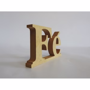 Palavras Em Madeira MDF Cru "Fé"
