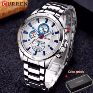 Curren Homens Relógios Moda Completa Aço Inoxidável Top Marca Casual Analógico Esporte Quartzo 8275