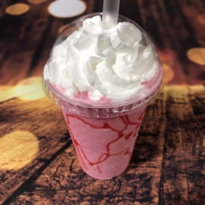 100 copo Milk-shake com tampa bolha com furo 300 ml pp ( chocobraz )//