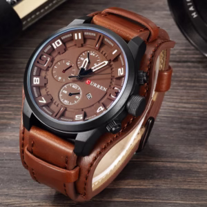 CURREN Relógio De Pulso Masculino Com Mostrador Grande Calendário Pulseira De Couro Casual Executivo Esportivo 8225X