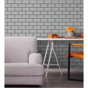 Papel de Parede Adesivo Tijolinho Cinza