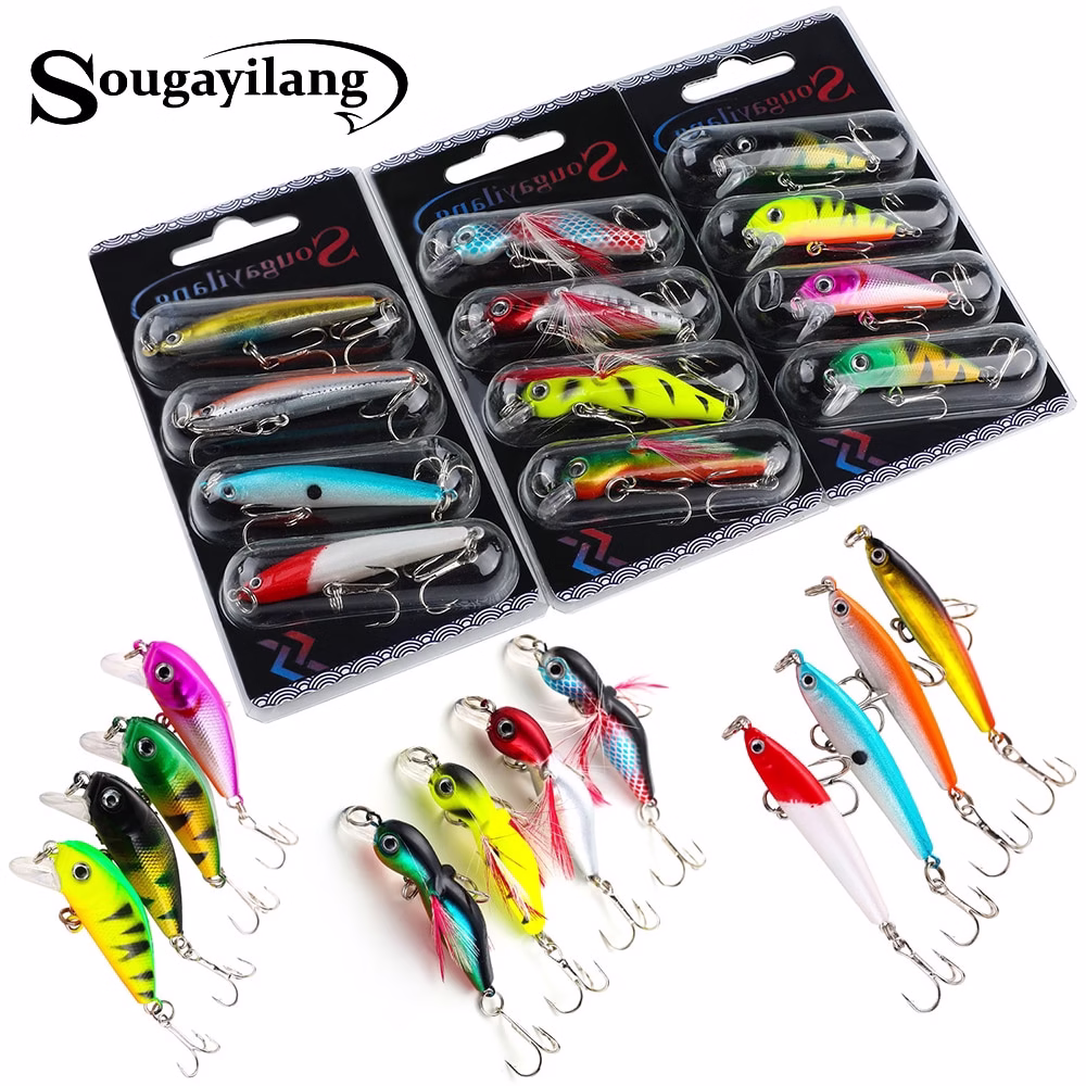Sougayilang 4 PCS Wobbler Isca De Pesca Conjunto Iscas De Pesca Dura Anticorrosão de Pesca Isca De Pesca Isca De Pesca A Pesca De Pesca - Imagem 2