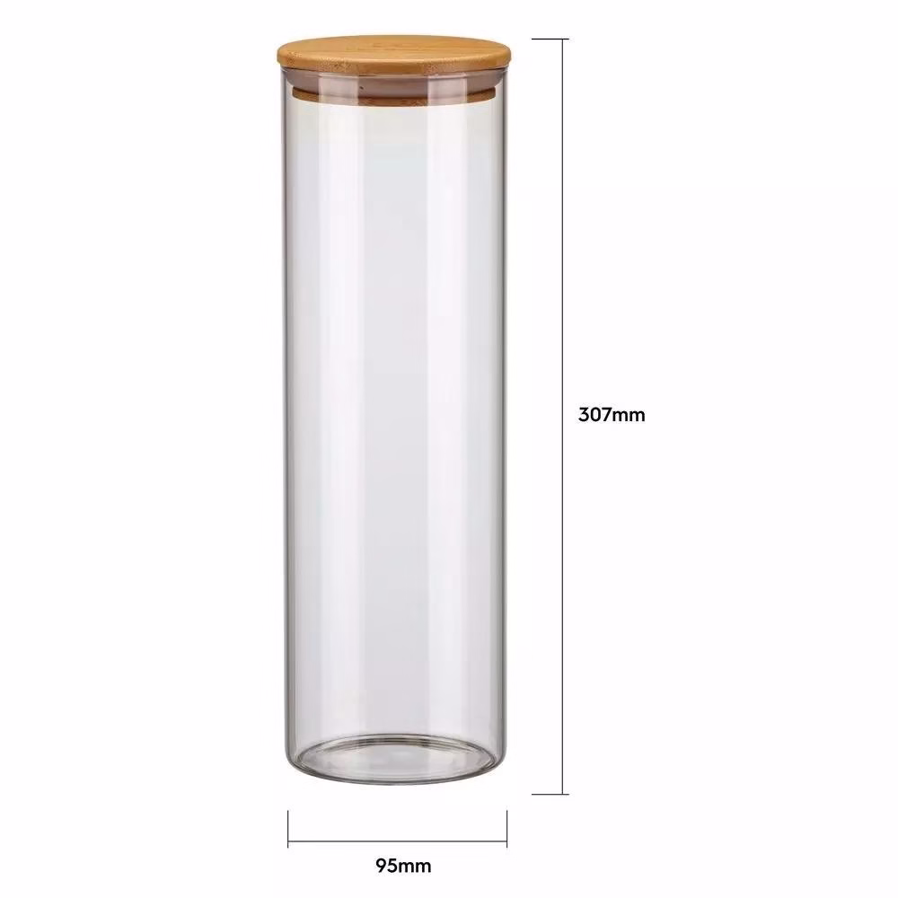 Jogo de Potes Porta-Mantimentos com Tampa de Bambu 4 unidades - Imagem 2