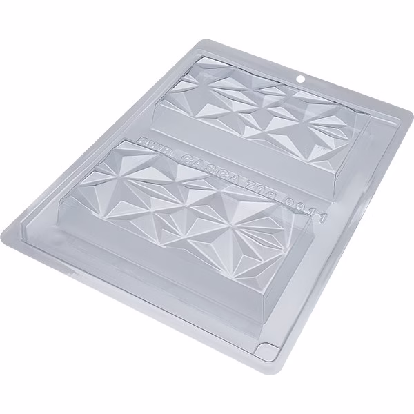 1~4 Forma BWB Com Silicone (3partes) Para Chocolate Cód.9911- Tablete Triângulo 250g. Barra Recheada - Imagem 2