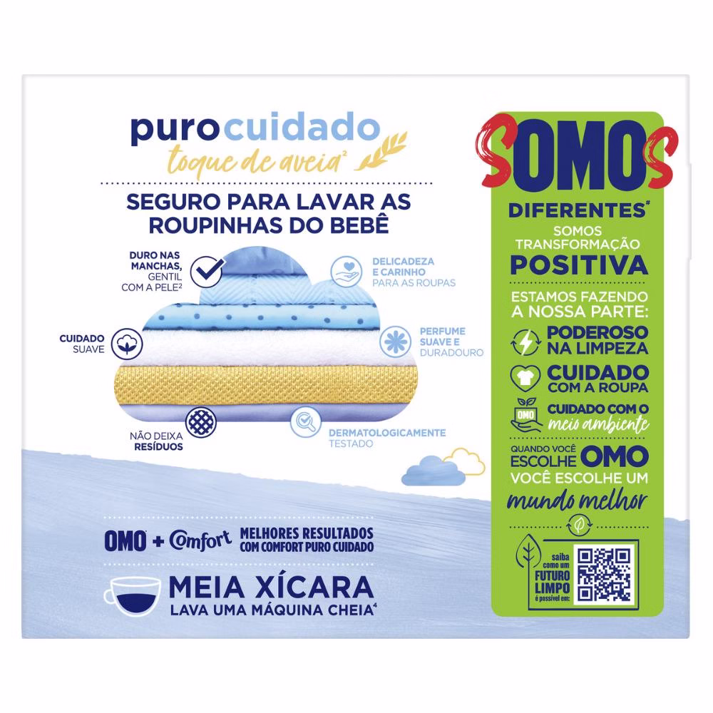 Sabão em Pó Omo Puro Cuidado com 800g - Imagem 2