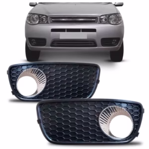 Par Moldura Milha Palio Siena 2004 a 2010 Preto Com Furo