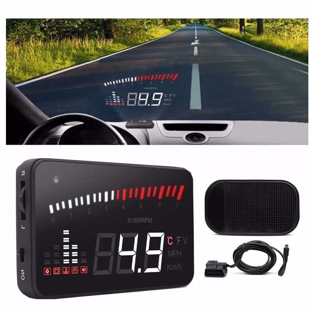 Velocímetro Digital Hud Projetor Carro Vidro Para-brisa OBD2