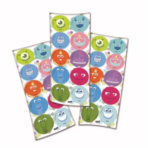 Adesivo Redondo Festa Monstros SA - 30 unidades - Festcolor - Rizzo