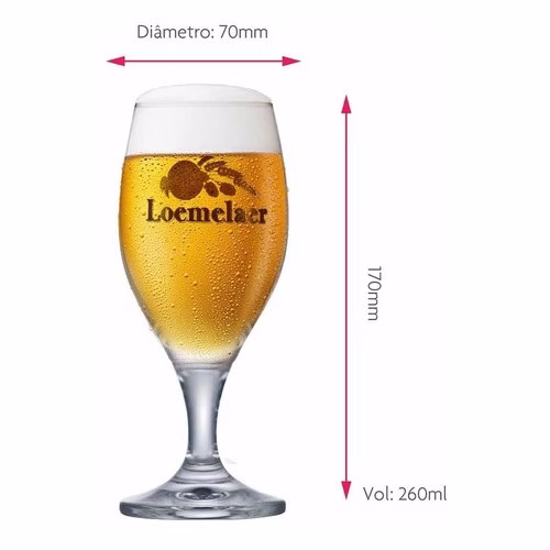 Jogo De Taças de Cristal Loemelaer Rótulo Frases para Cerveja 260ml 6pcs - Ruvolo - Imagem 2