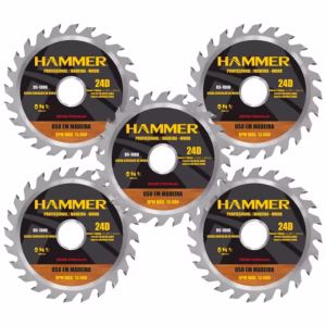 Kit 5 Disco Lamina Serra Circular 4 3/8 Profissional Hammer