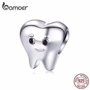 BAMOER  Fashion Charm 925 Silver Fit Original Bracelet Tooth