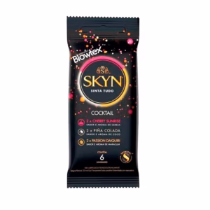 Cocktail com Aromas Reais - Preservativo Blowtex Skyn - 6 UN