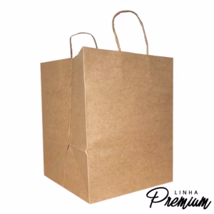Sacola de Papel Kraft Premium Fundo Largo D-34 - 34x24,5x21cm - 10 unidades - Rizzo