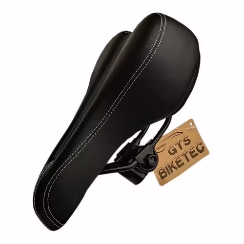 Banco Selim Vazado Gts Biketec Mtb Preto C/carrinho Confort - Imagem 2