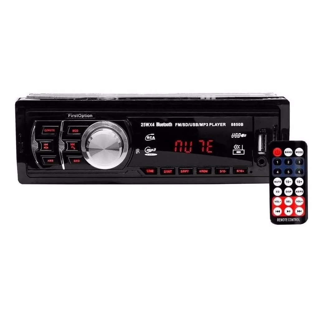 Som Fm Am Automotivo First Option 8850 Com Usb, Bluetooth E Leitor De Cartão Sd