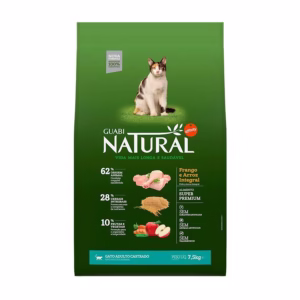 Ração Guabi Natural Gato Cast. Frango,Arroz Integral 7 5Kg