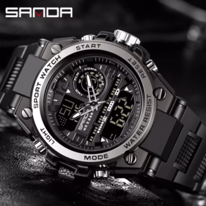 Sanda Relógio Masculino à Prova D'água Relógio Esportivo Moda Luxo LED Digital Militar Multifuncional Relógio Masculino