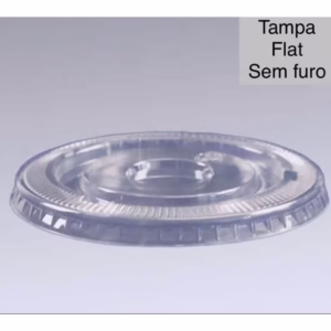 KIT Tampa reta flat 98 mm sem furo tampa para copo pet