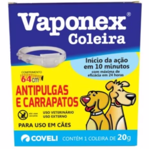 Coleira Antipulgas e Carrapatos Vaponex Coveli para Cães - 64cm